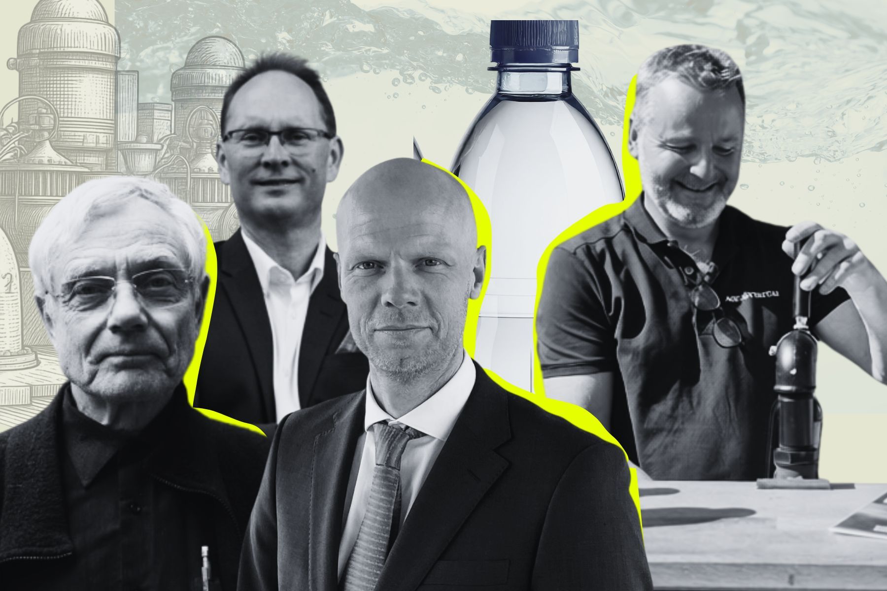 Vattenentreprenörerna Aapo Sääsk, Kjetil Øxnevad, Marcus Albaeus och David Varg. Foto: Pressbilder, montage Impact Loop.