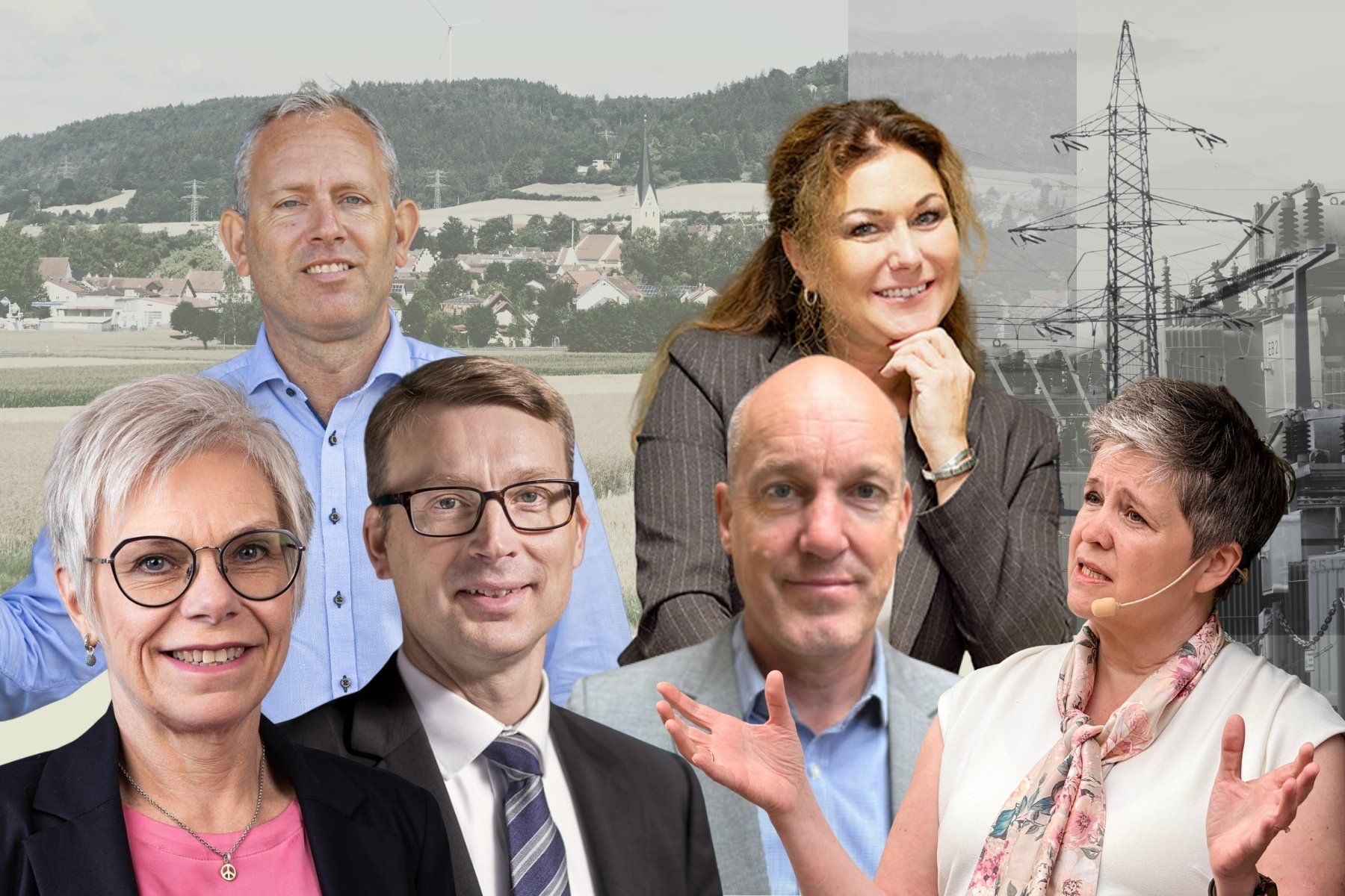 Pia Brühl Hjort (Trollhättan energi), Jens Nordberg (Varberg energi), Joachim Nordin (Skellefteå kraft), Christian Wiström (Borgholm energi), Linda Lejderud (Sundsvall energi) och Carolin Bertlin (Nordion). Pressfoton och collage av Energy Loop.
