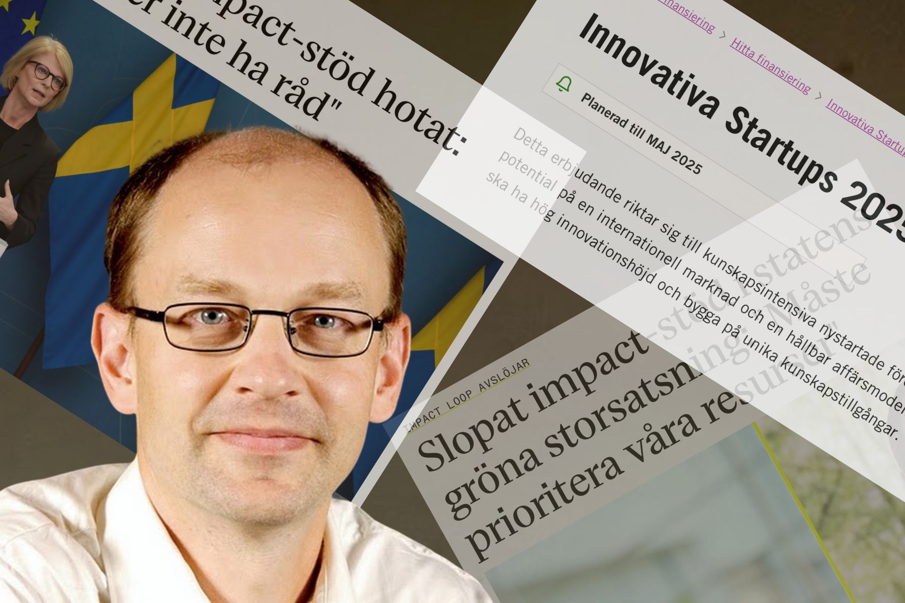 Jan Sandred, Vinnova. Foto: pressbilder. Grafik av Impact Loop.