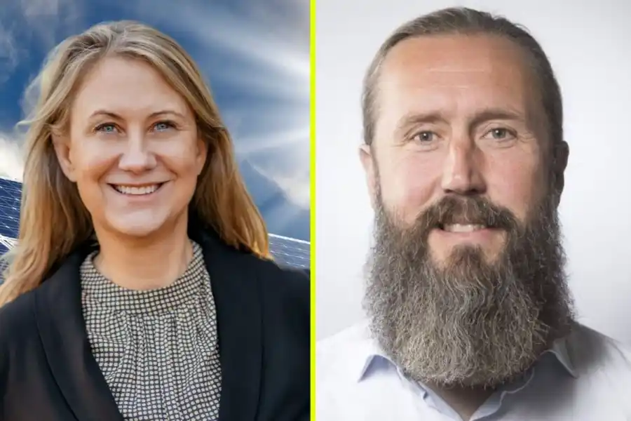 Anna Werner och Anders Hjärpe på Svensk Solenergi. Foto: Pressbilder.