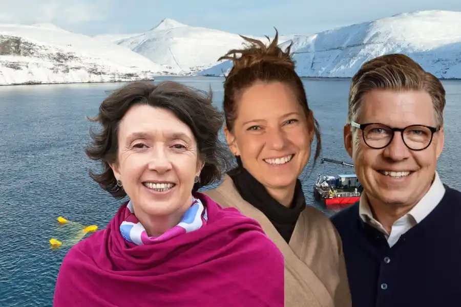 Louise Marsden (Minesto), Anna Altner (Yangi)och Mattias Josephson (Epishine). Foto: Minesto/Pressbilder. Montage: Impact Loop.