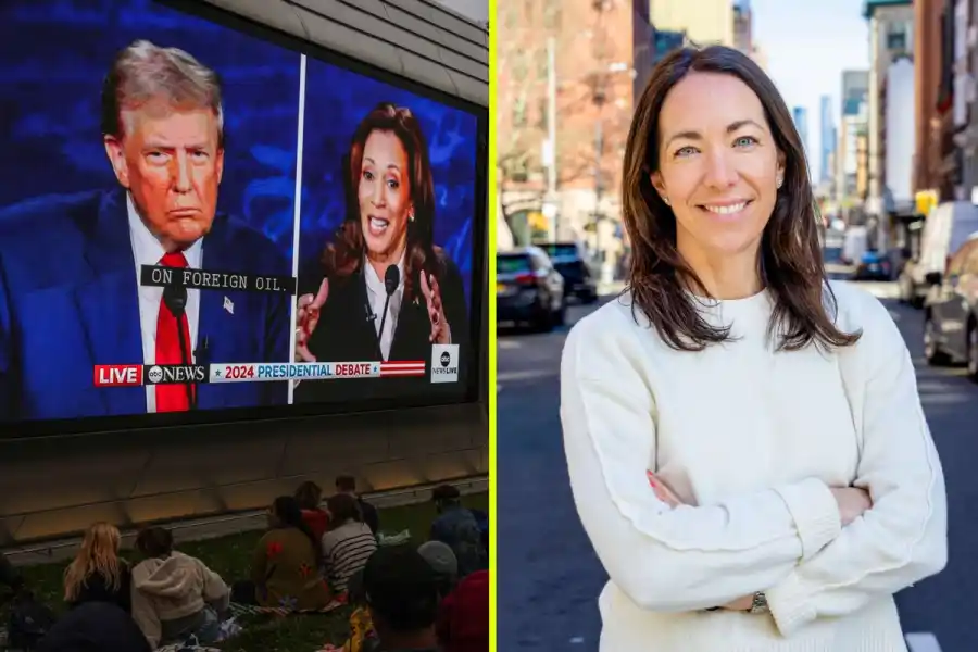 Livesändning av nattens valdebatt på Berkeley Art Museum i USA (foto: AP), och Impact Loops USA-skribent Jenny Kjellén.