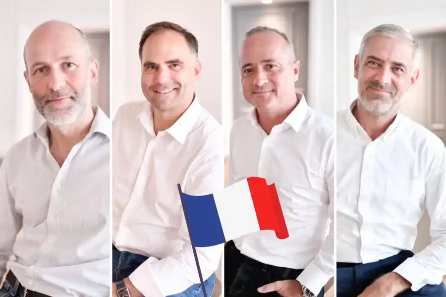 Yann Marteil, Matthieu de Chanville, Sébastien Guillaud och Thierry de Panafieu, Shift4Good. Foton: pressfoton.