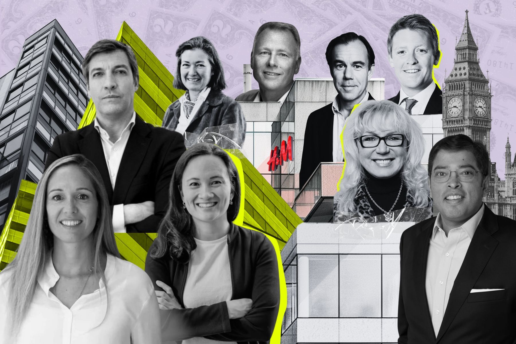 Some of the people behind Europe's impact-focused family offices (see names at the bottom of the article). Press photos/Impact Loop