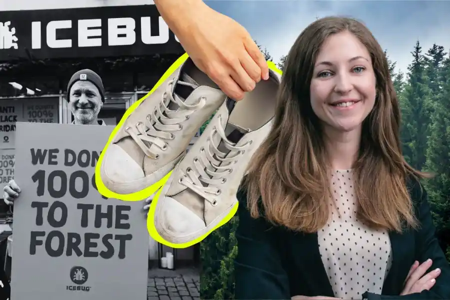 Icebugs ena vd David Ekelund och Adsorbis vd Hanna Johansson. Foto: Pressbilder och Canva.