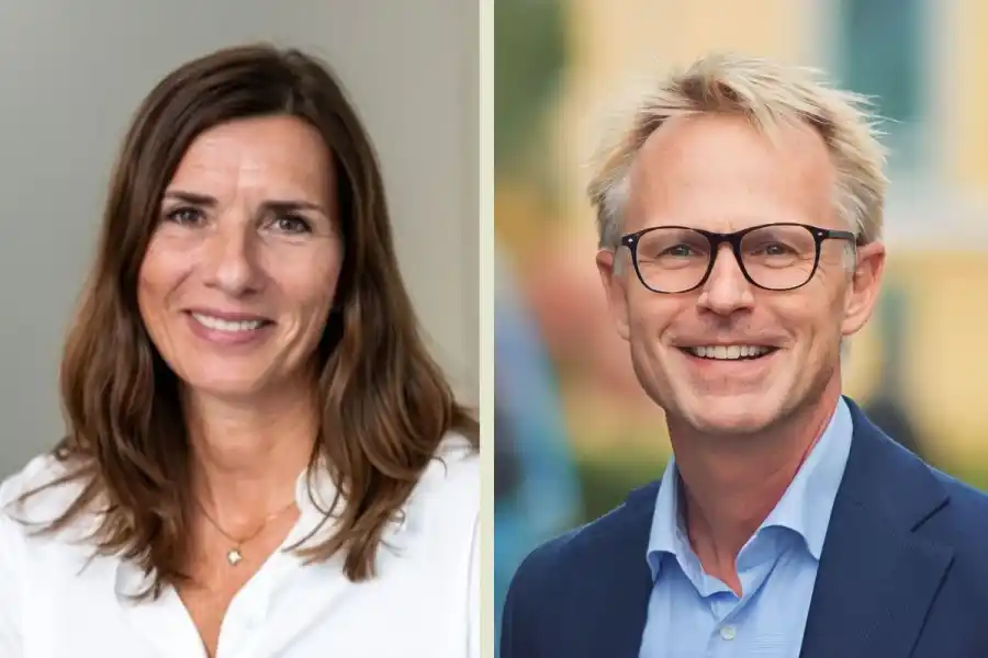 Lina Røbekk Olsen på Sandberg och Tomas Eriksson, vd på Spec-imaging. Foto: pressbilder.