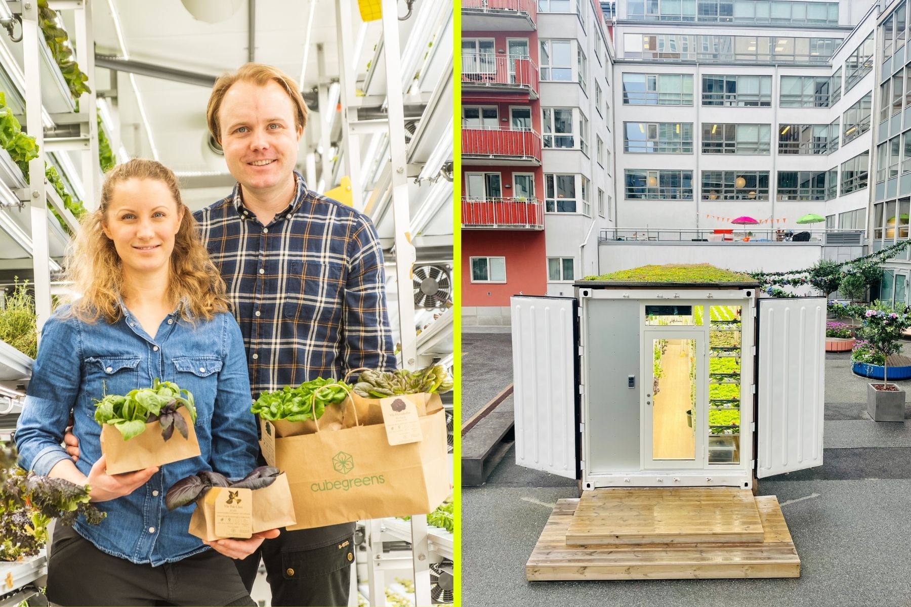 Lill Grebing och Carl Grebing, grundare av Cubegreens. Foto: Pressbilder.