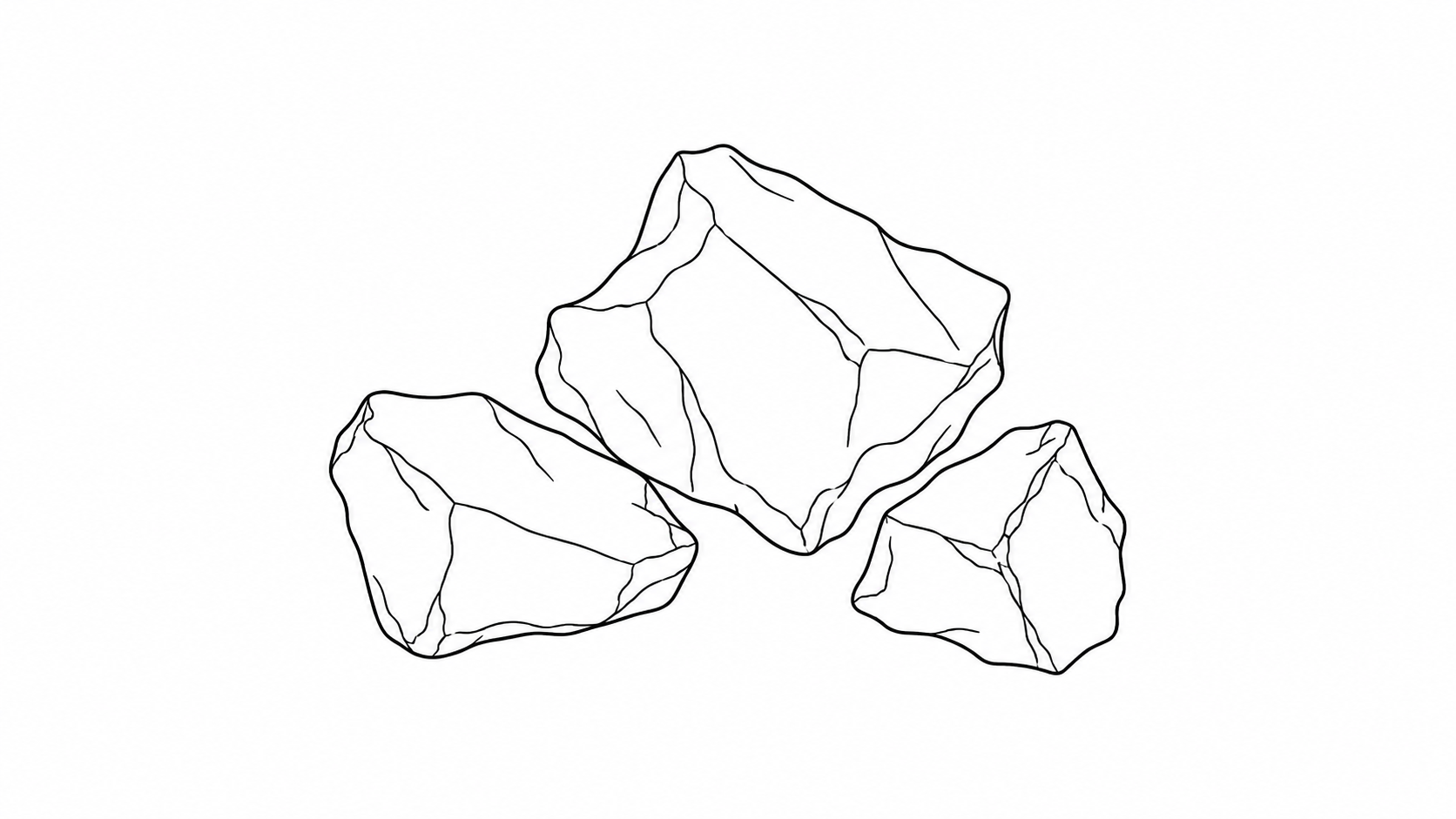 Black line drawing of Pieces of raw propolis resin