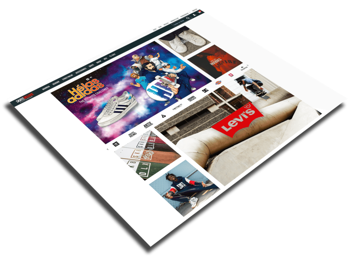 Die Startseite eines Onlineshops