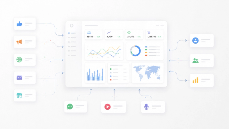 Illustration zur Data-Analytics-Plattform für lokale Retail-Steuerung