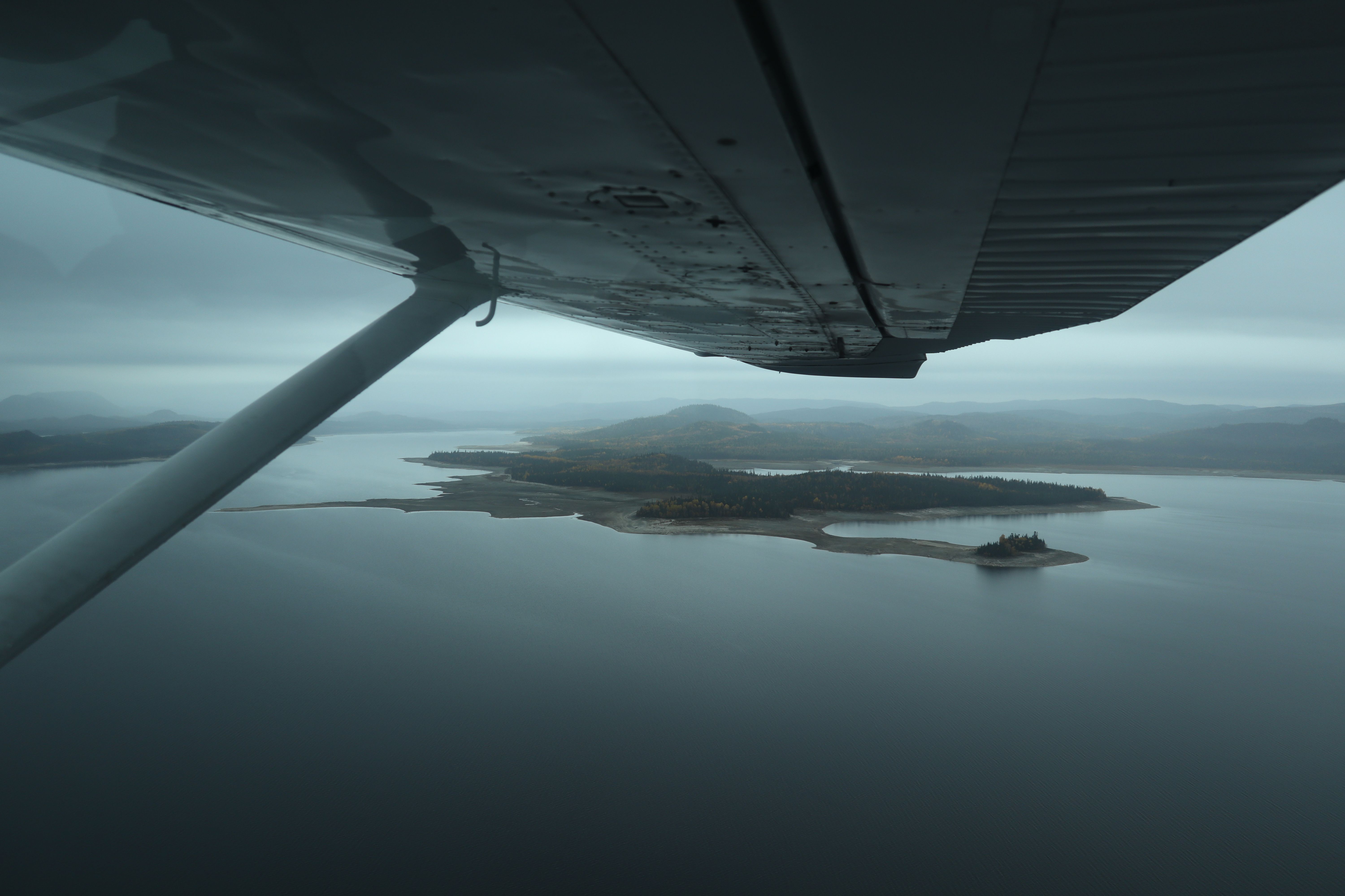 Vue du fjord de Saguenay depuis un hydravion, Québec, Canada
