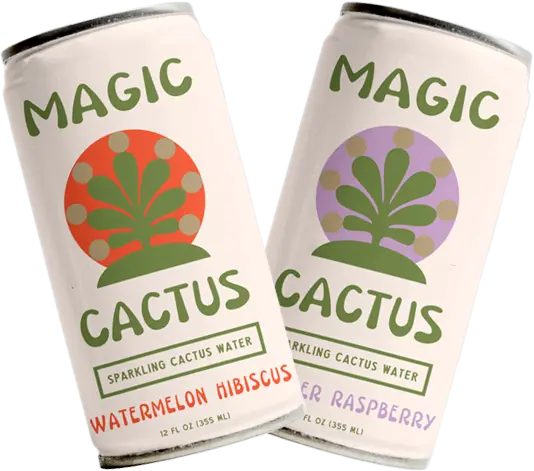 A can of Magic Cactus Watermelon Hibiscus and Lavender Raspberry