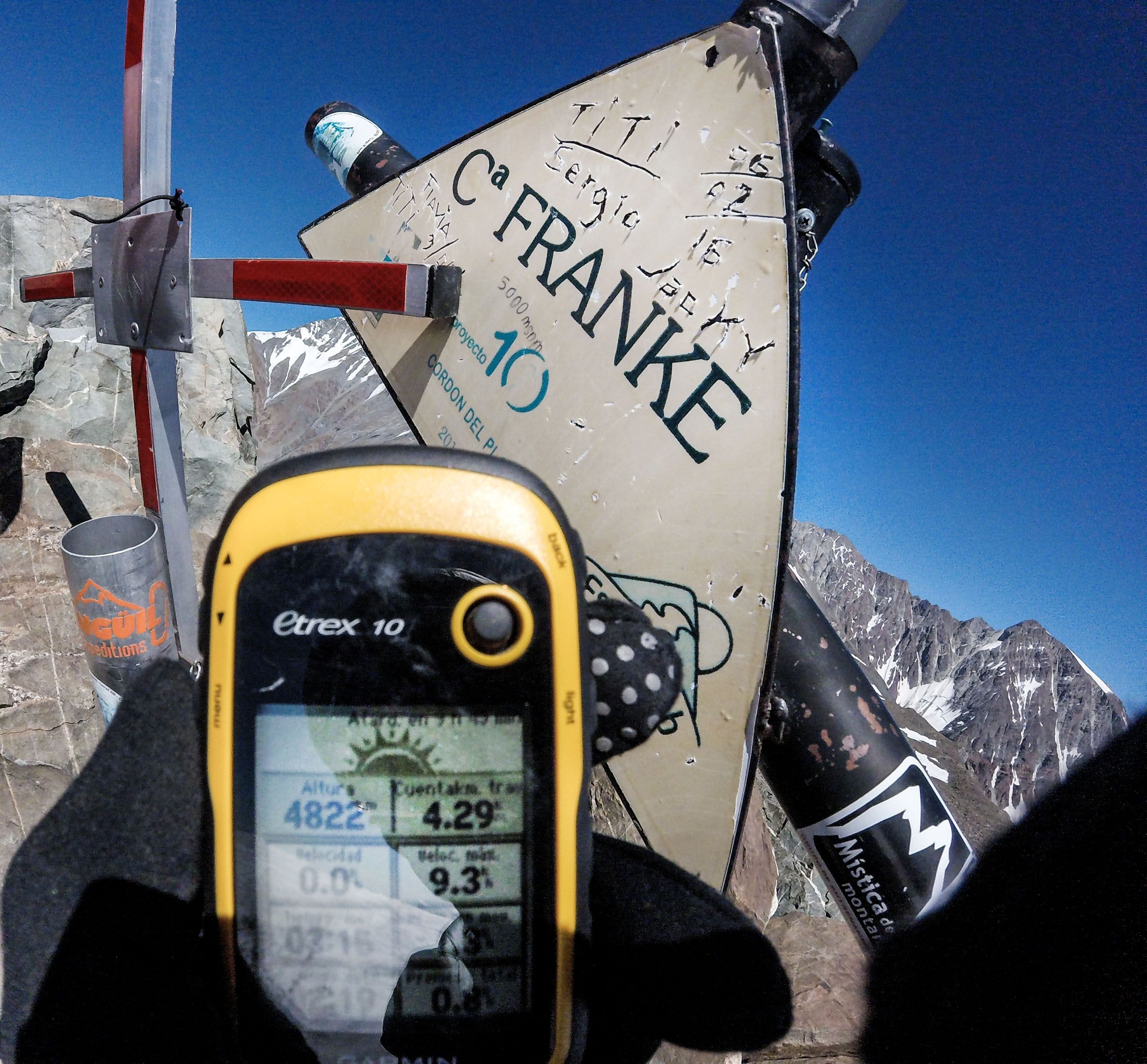 GPS de montañismo en la cumbre en Vallecitos en el Cerro Franke