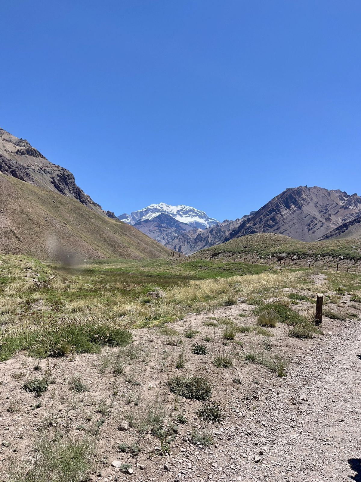 Panorámica del valle de Horcones en el Parque Provincial Aconcagua, Mendoza