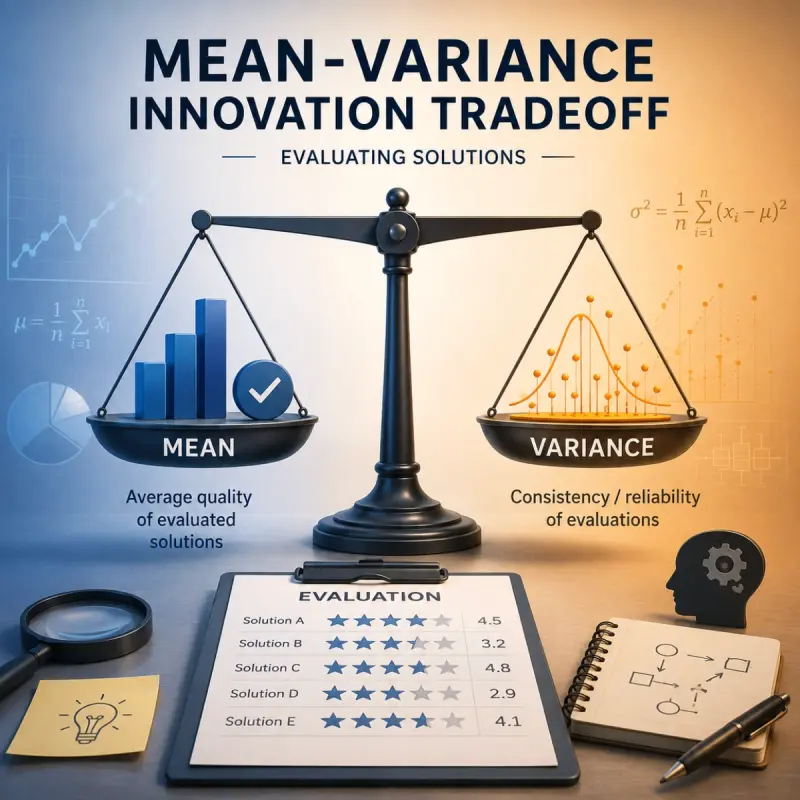 The Mean-Variance Innovation Tradeoff in Evaluations