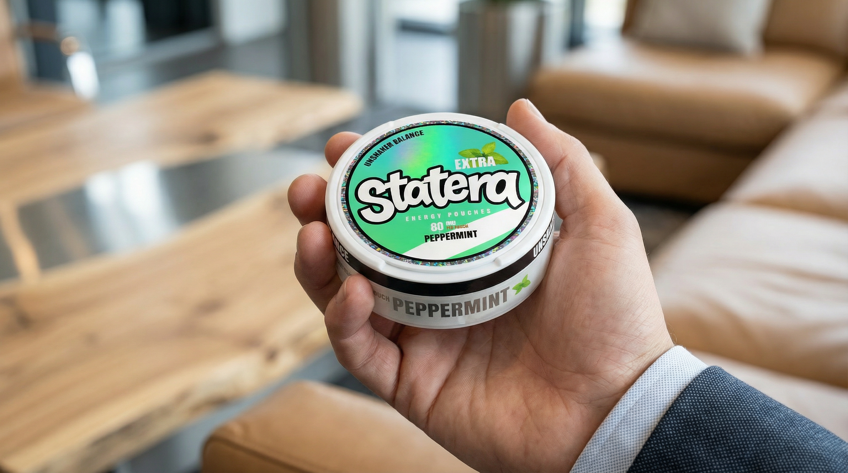 STATERA clean energy pouch held by professional