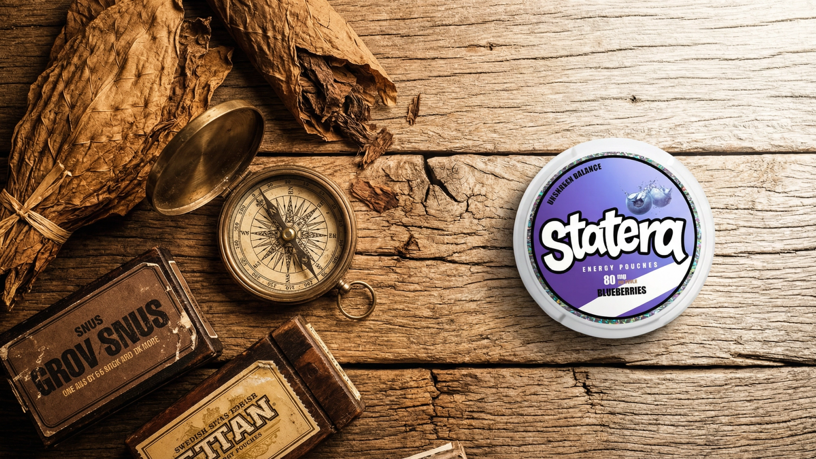 Timeline illustrating the oral pouch format from snus to nicotine and caffeine products