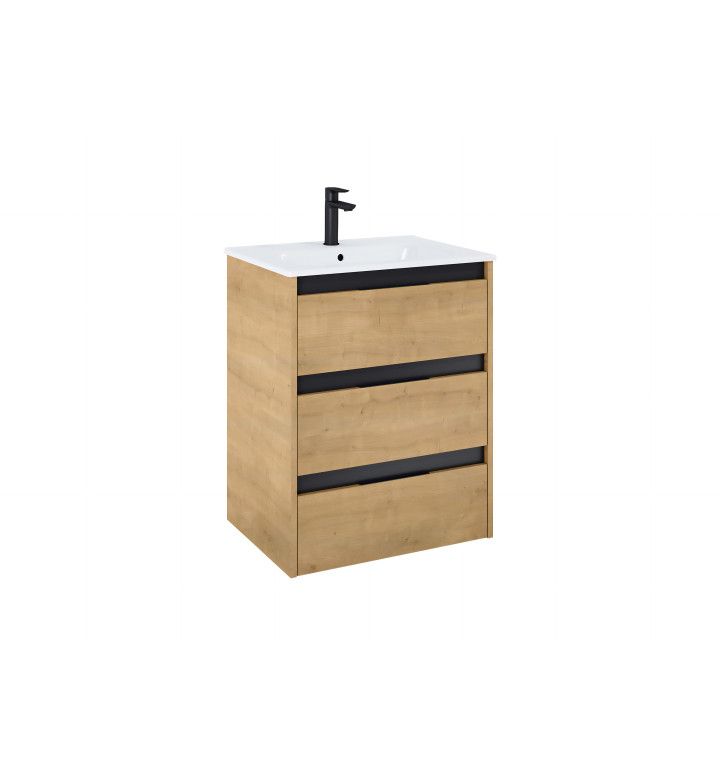 ROCA Базов модул Unik Alpine с 3 чекмеджета и умивалник, 605 х 460 х 760 mm, Light oak