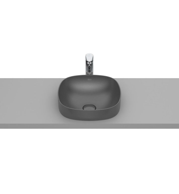 ROCA Умивалник за полувгаждане Inspira Soft, 370 х 370 х 75 mm, onyx