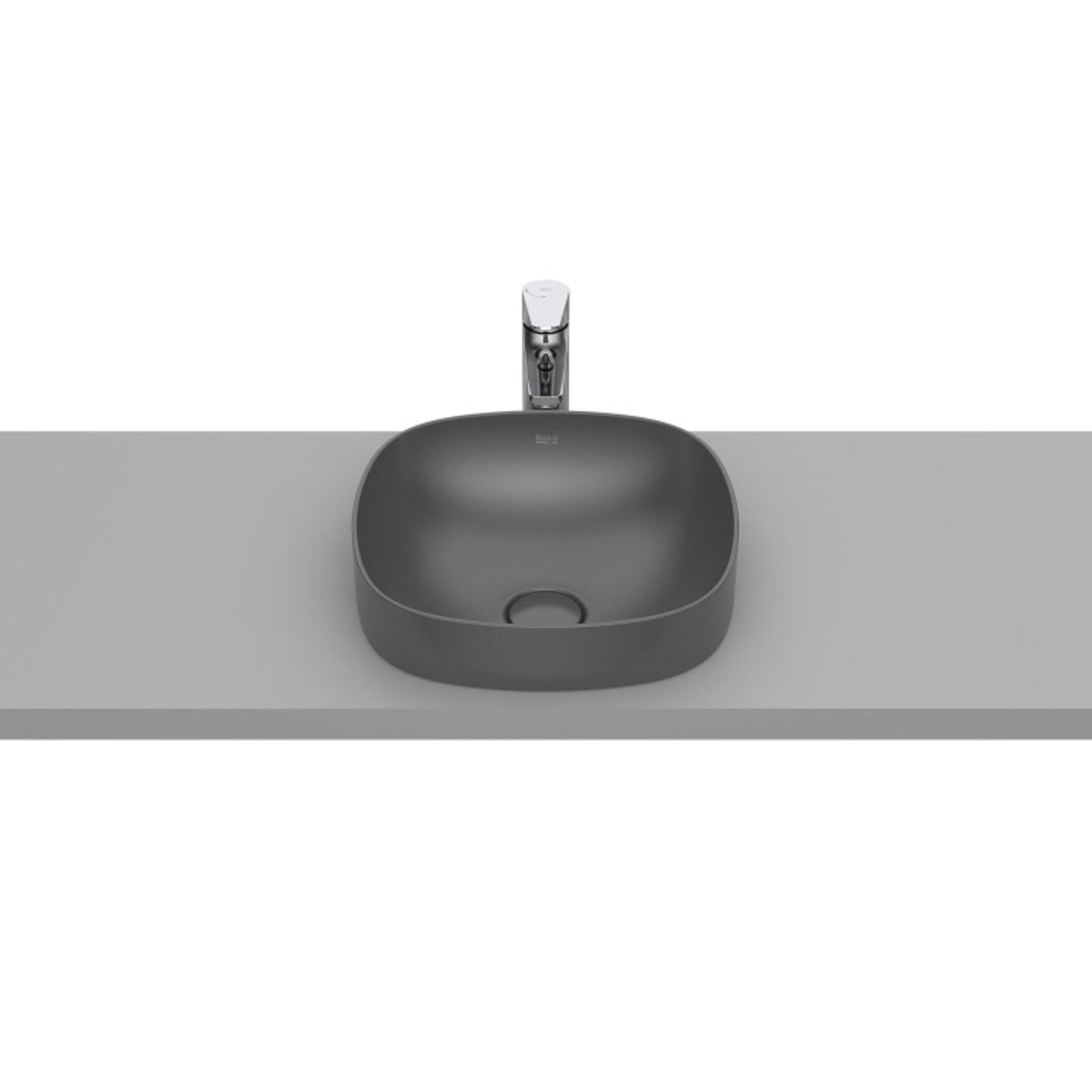 ROCA Умивалник за полувгаждане Inspira Soft, 370 х 370 х 75 mm, onyx