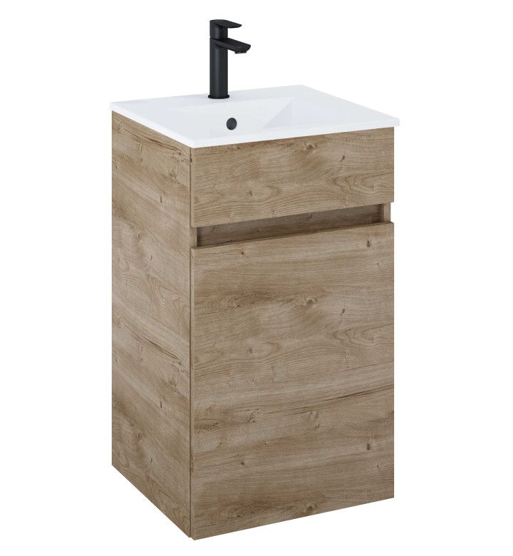 ROCA Шкаф Unik N-Cube, 450 x 430 x 755 mm, базов модул с 1 врата и умивалник, Rural Oak