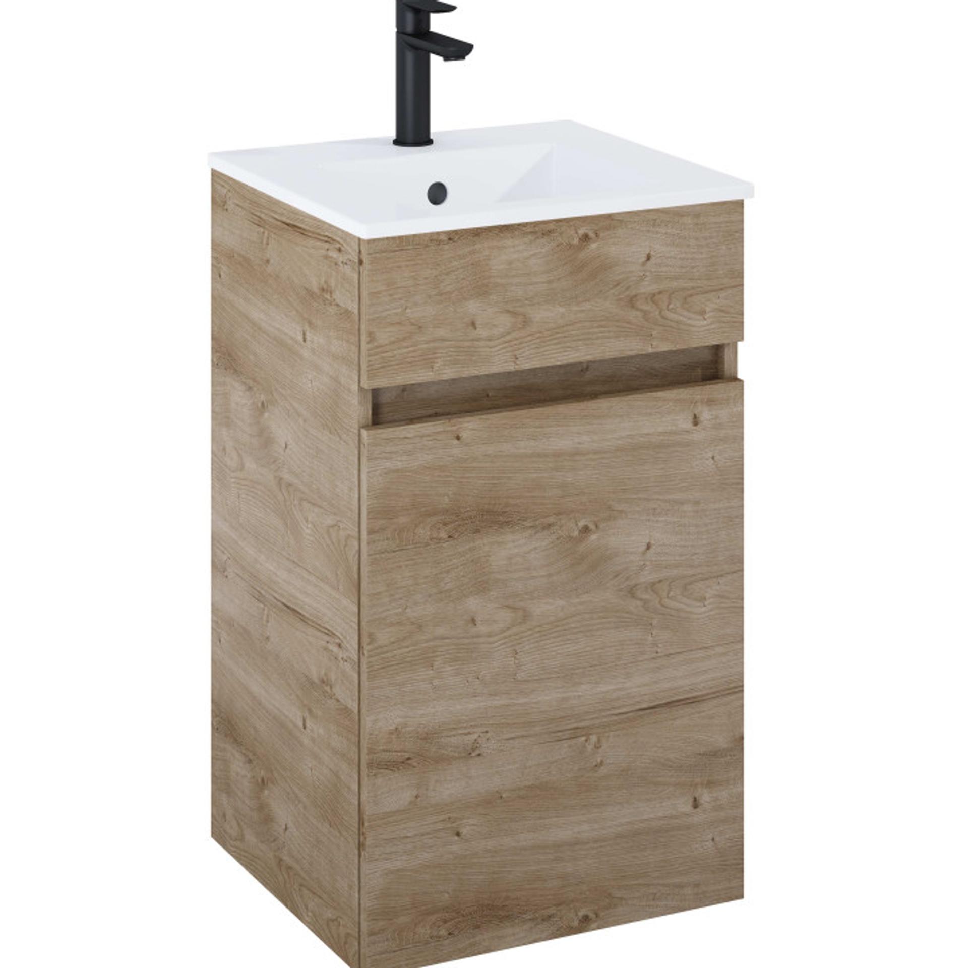 ROCA Шкаф Unik N-Cube, 450 x 430 x 755 mm, базов модул с 1 врата и умивалник, Rural Oak