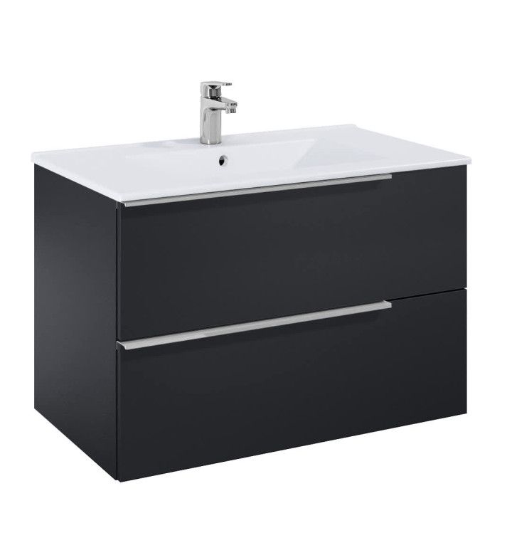 ROCA Шкаф 800 mm, Elegant plus matt black с 2 чекмеджета и умивалник