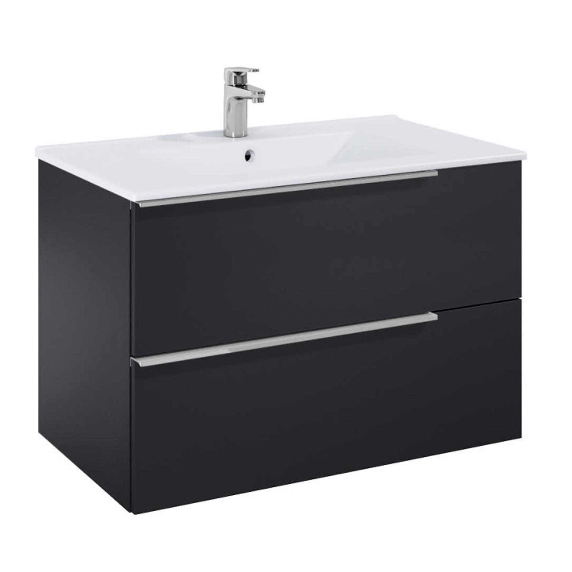 ROCA Шкаф 800 mm, Elegant plus matt black с 2 чекмеджета и умивалник