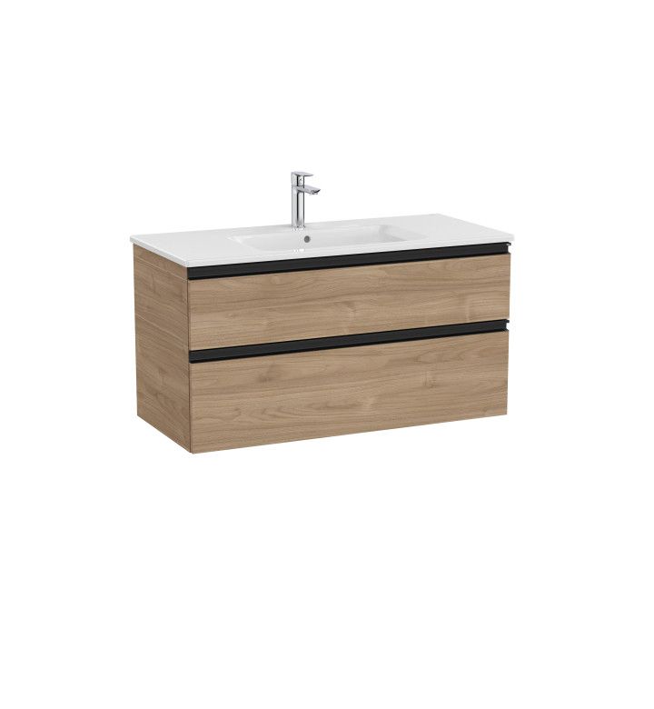 ROCA Шкаф с 2 чекмеджета и умивалник, The Gap Unik Walnut, 1005 x 460 x 537 mm, A857724517 + A3279A1000