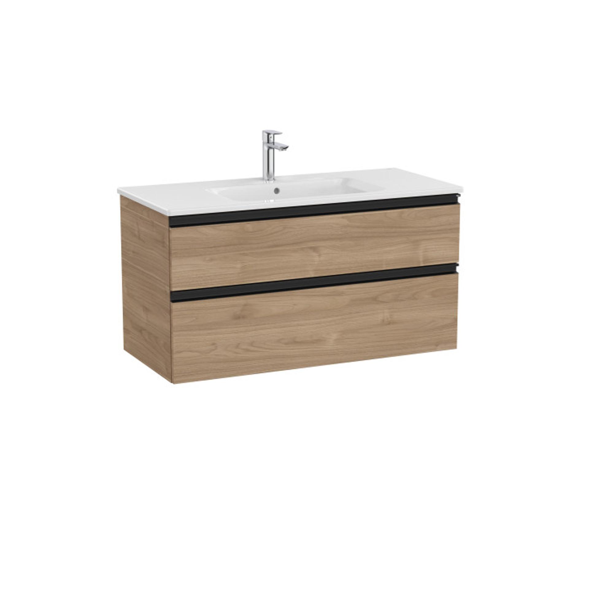 ROCA Шкаф с 2 чекмеджета и умивалник, The Gap Unik Walnut, 1005 x 460 x 537 mm, A857724517 + A3279A1000
