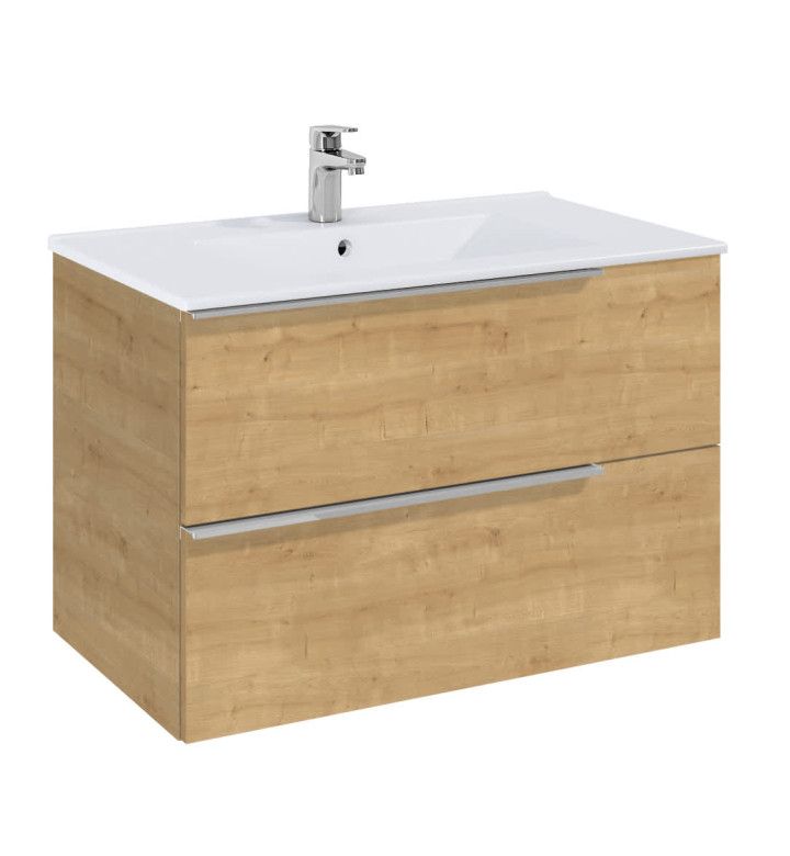 ROCA Долен шкаф Elegant plus с 2 чекмеджета и умивалник 800 mm, светъл дъб