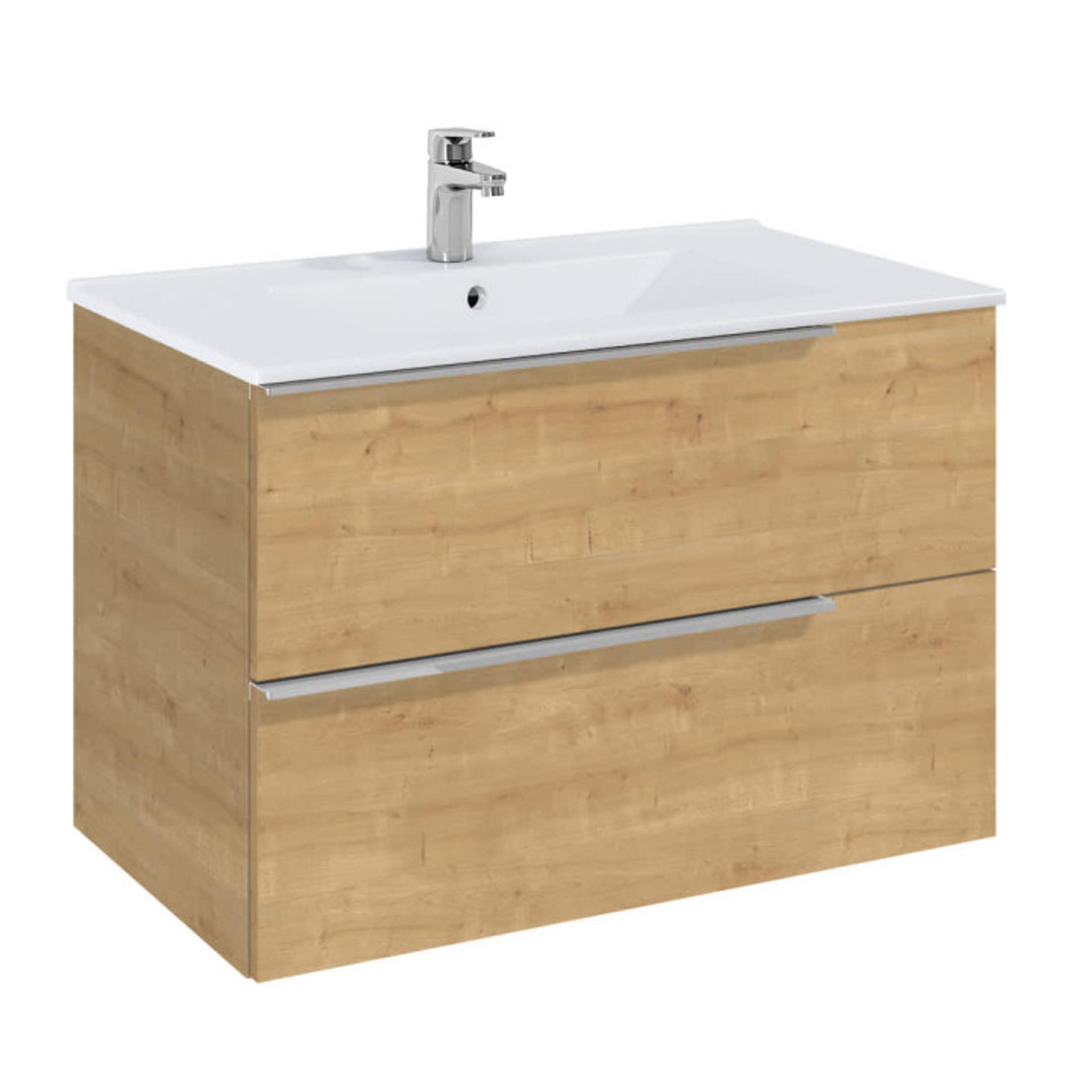 ROCA Долен шкаф Elegant plus с 2 чекмеджета и умивалник 800 mm, светъл дъб
