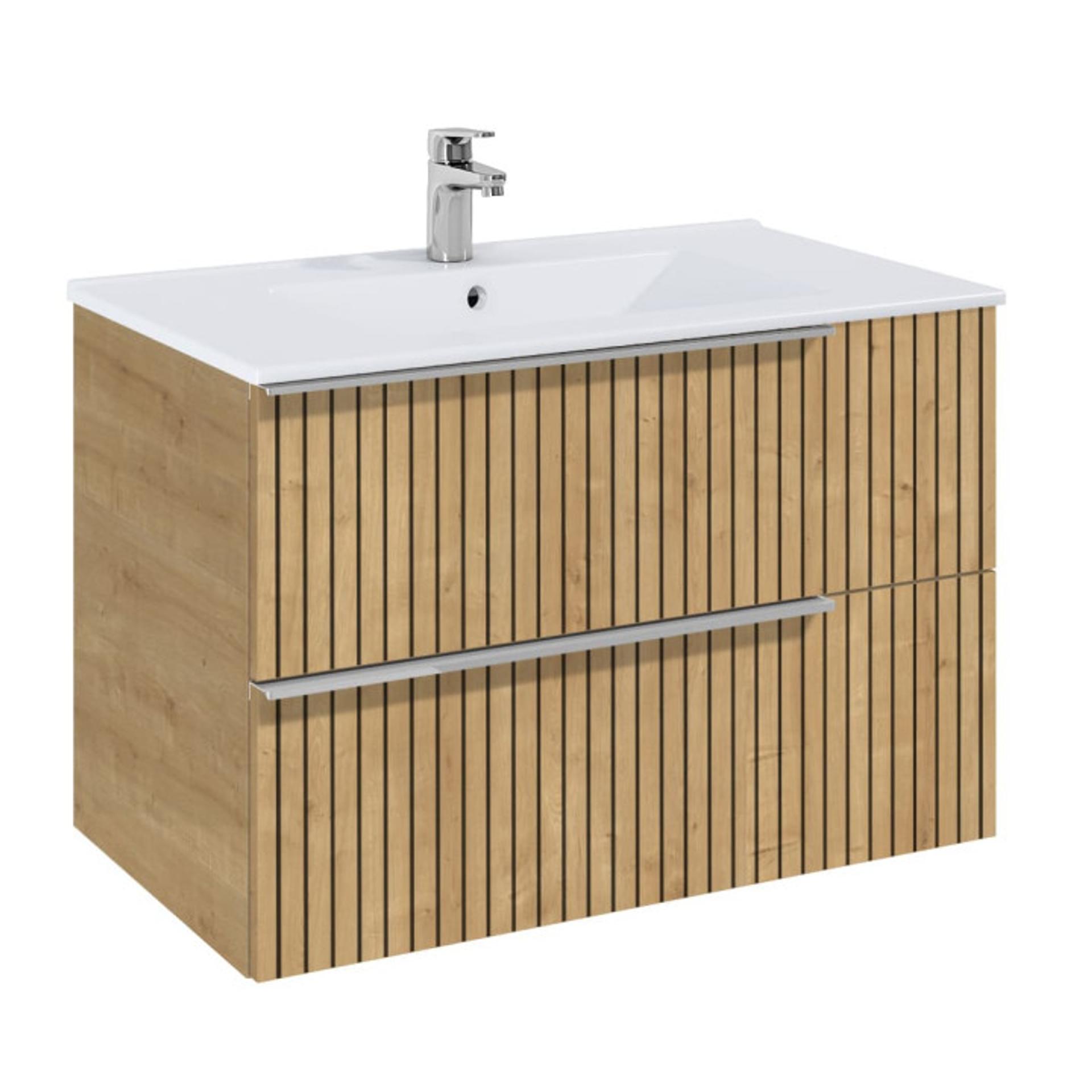 ROCA Шкаф 800 mm, Elegant plus light oak structure с 2 чекмеджета и умивалник