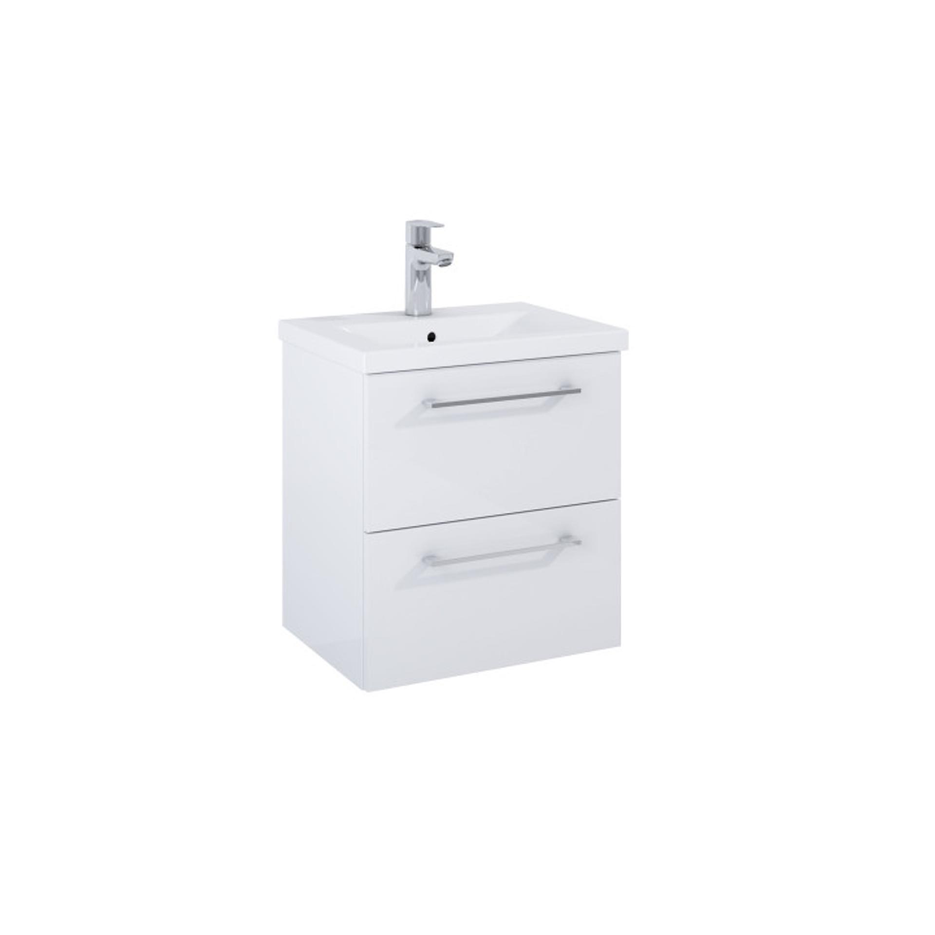 ROCA Шкаф Unik Roma Compact Plus, бял гланц, 515 x 395 mm с 2 чекмеджета и умивалник