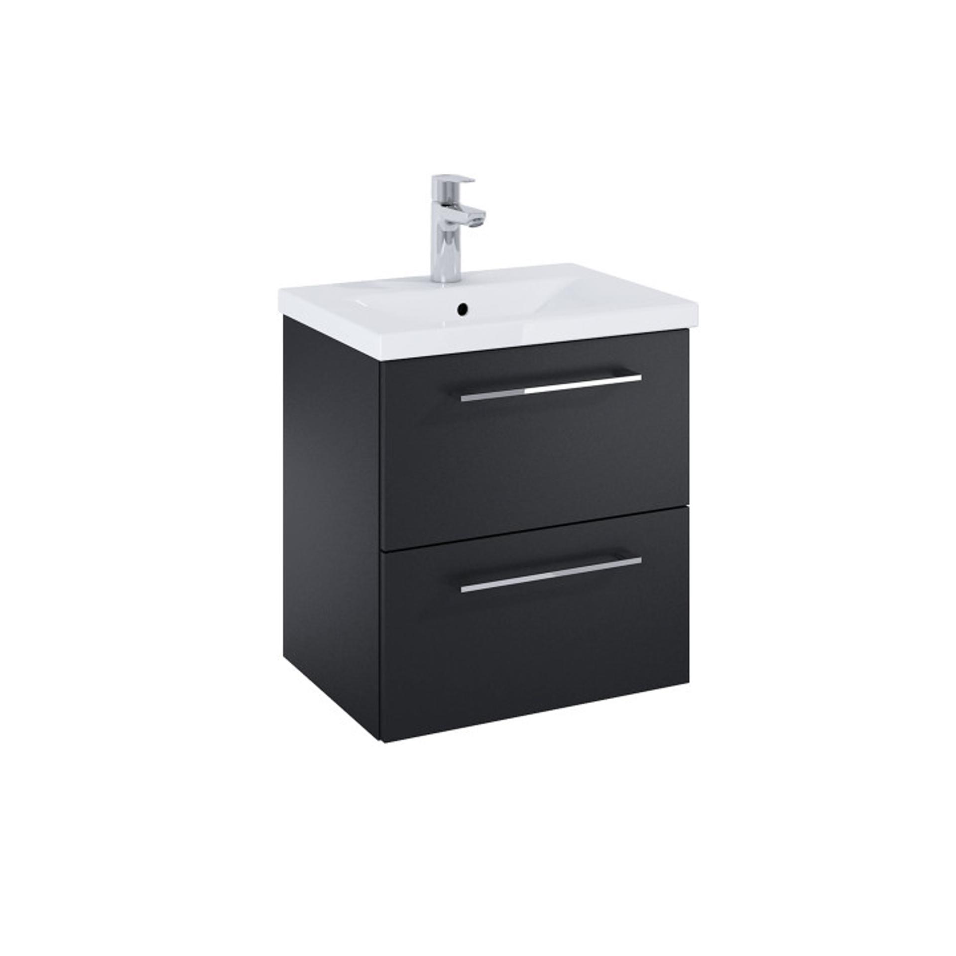 ROCA Шкаф Unik Roma Compact Plus, matt black, 515 x 395 mm с 2 чекмеджета и умивалник