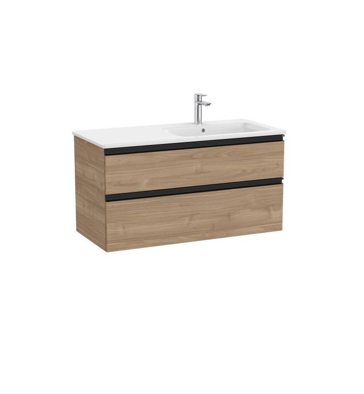 ROCA Шкаф с 2 чекмеджета и умивалник, The Gap Unik Walnut, 1005 x 460 x 537 mm, A857403517+A3279A200