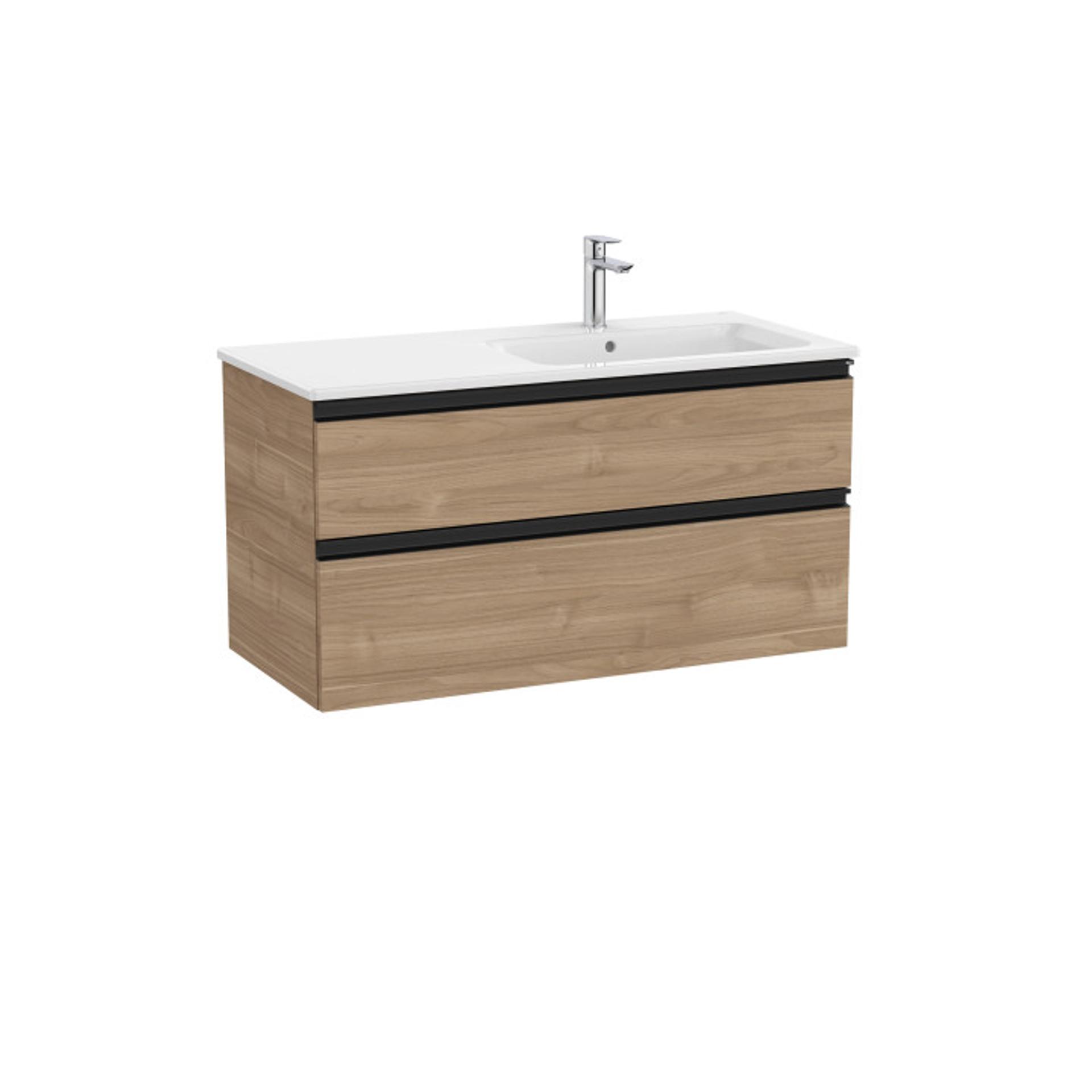 ROCA Шкаф с 2 чекмеджета и умивалник, The Gap Unik Walnut, 1005 x 460 x 537 mm, A857403517+A3279A200