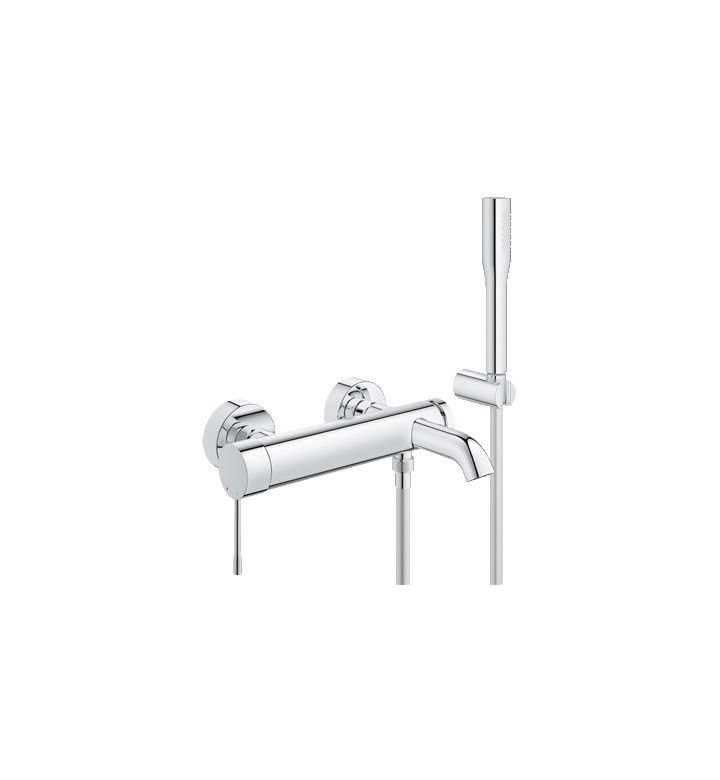 GROHE Смесител едноръкохватков Essence New за душ/вана с комплект