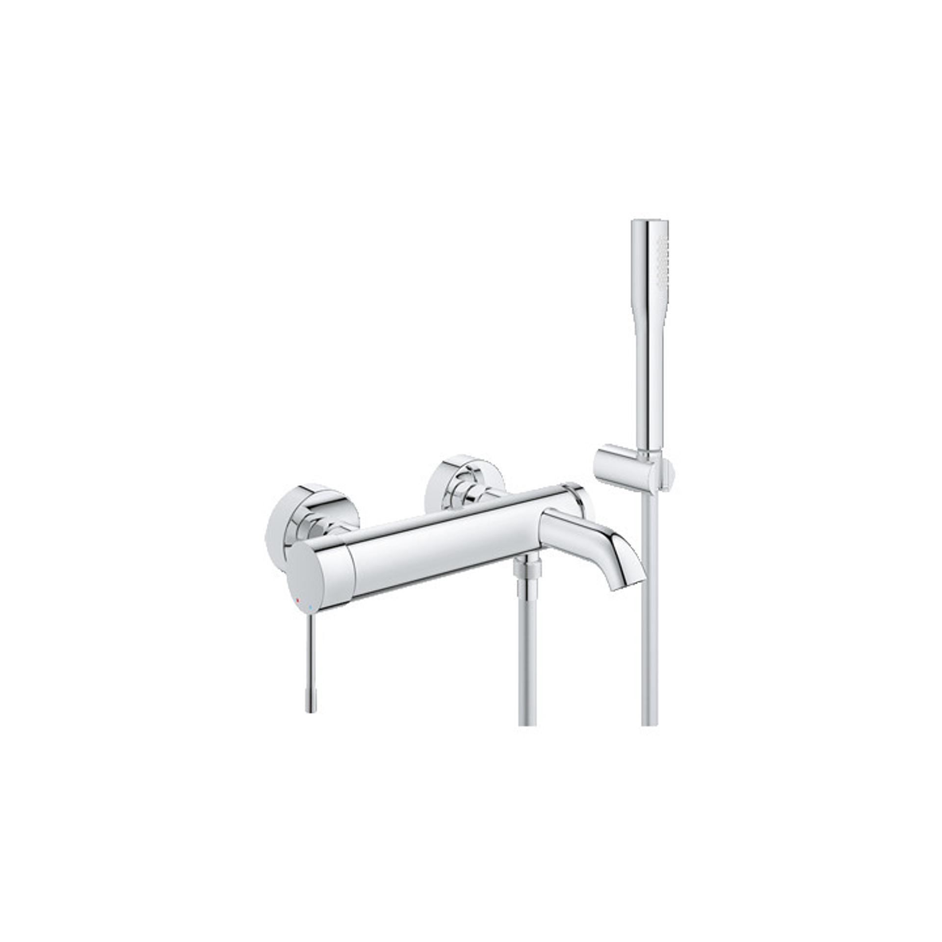 GROHE Смесител едноръкохватков Essence New за душ/вана с комплект