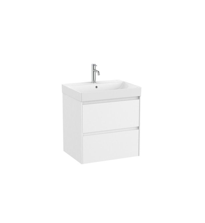 ROCA Шкаф с две чекмеджета и централен умивалник, Ona, 600 х 460 х 645 mm, white matt