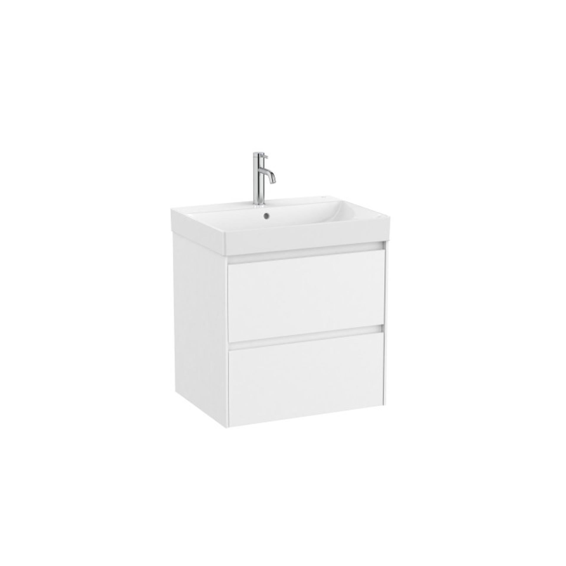 ROCA Шкаф с две чекмеджета и централен умивалник, Ona, 600 х 460 х 645 mm, white matt