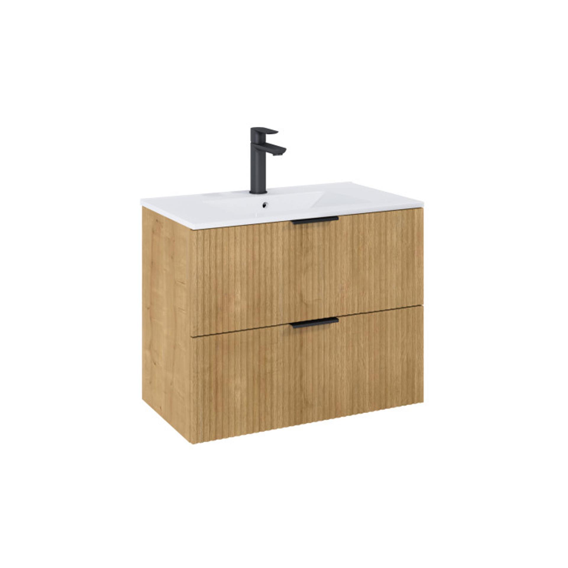 ROCA Шкаф Unik Reef с 2 чекмеджета и умивалник, 815 x 465 mm, Light Oak