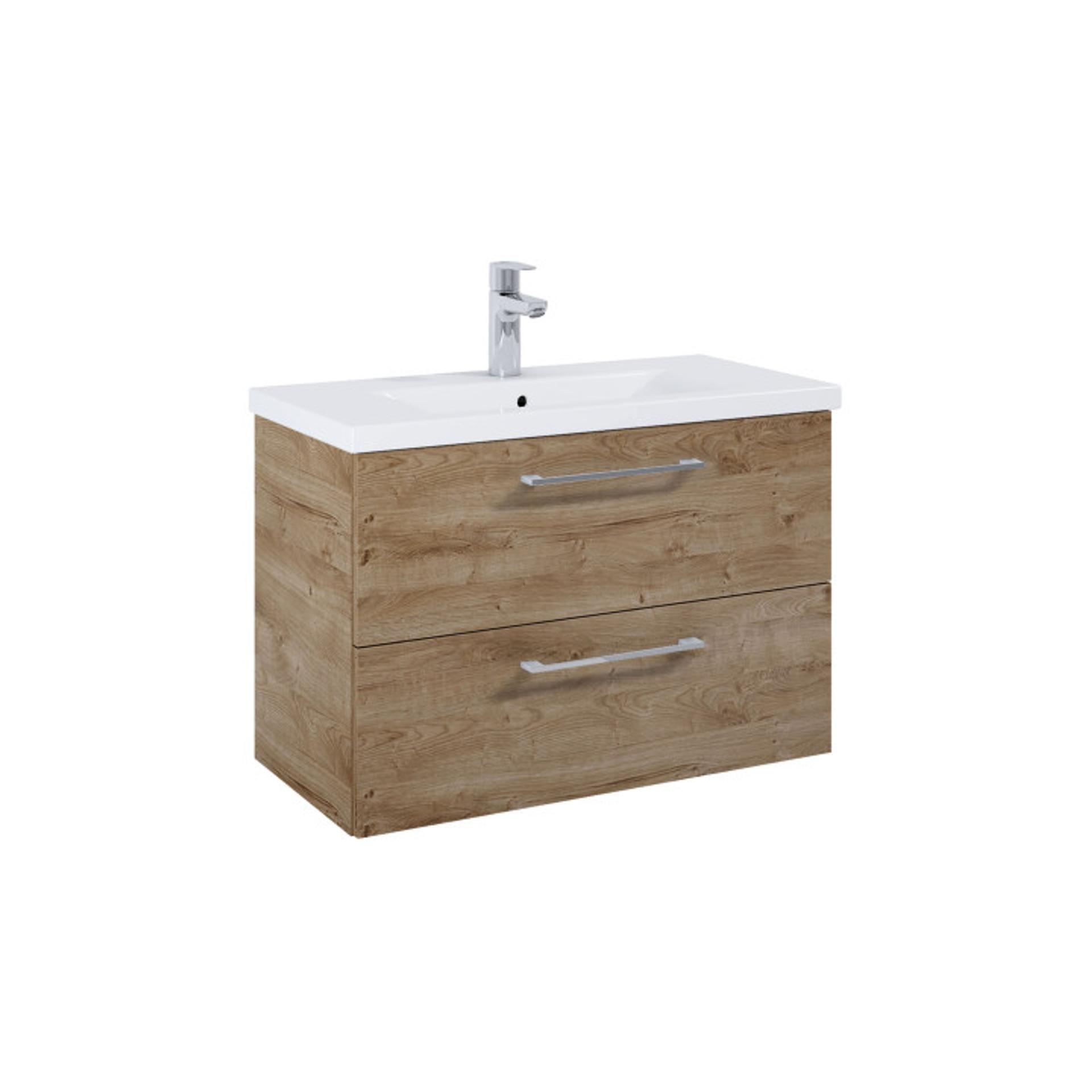 ROCA Шкаф Unik Roma Plus Compact, 815 x 395 с 2 чекмеджета и умивалник, античен дъб