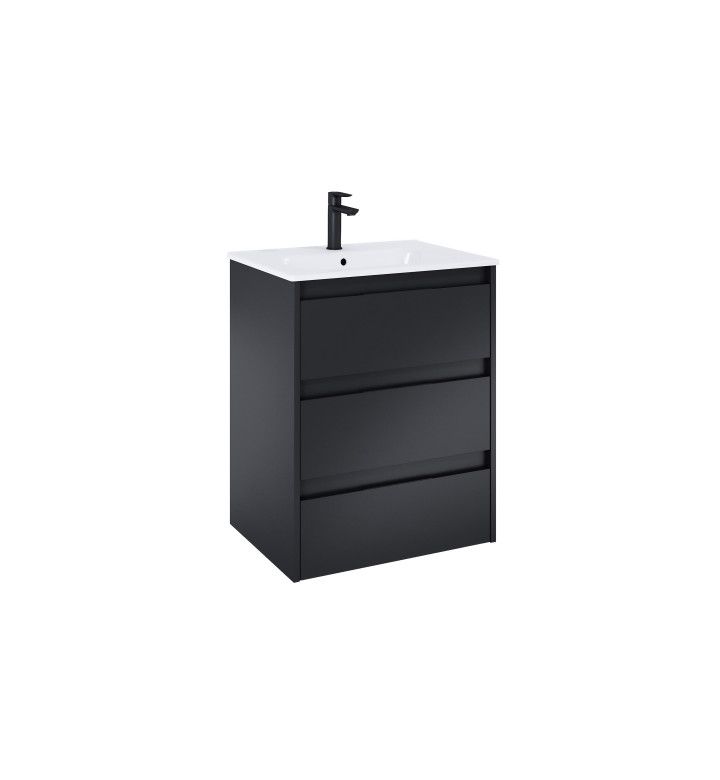 ROCA Базов модул Unik Alpine с 3 чекмеджета и умивалник, 605 х 460 х 760 mm, matt black