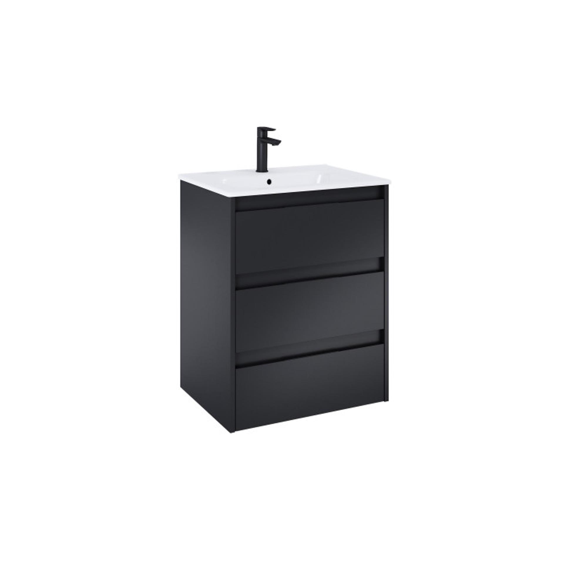 ROCA Базов модул Unik Alpine с 3 чекмеджета и умивалник, 605 х 460 х 760 mm, matt black