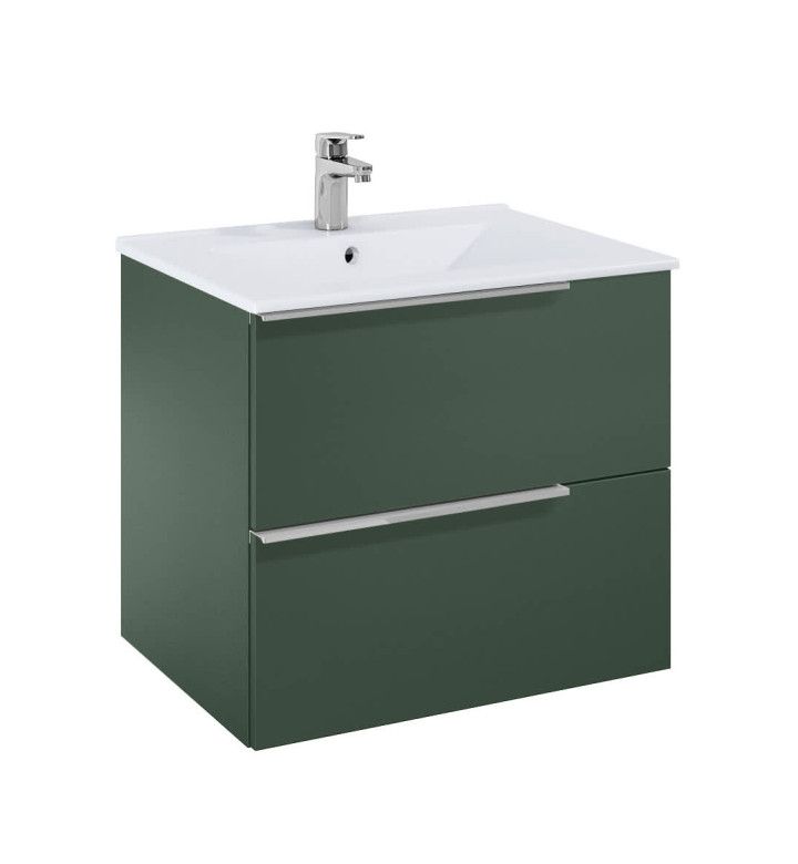 ROCA Долен шкаф Elegant plus с 2 чекмеджета и умивалник 600 mm, горско зелено