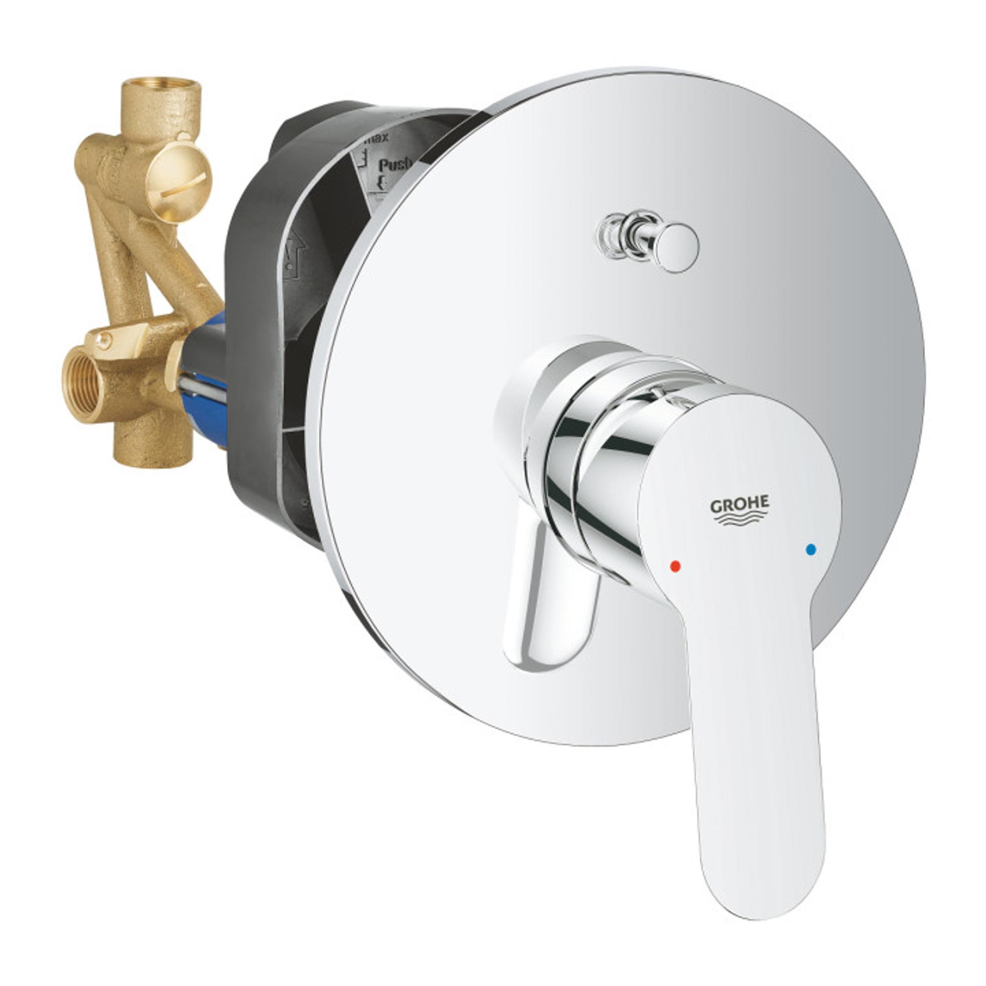 GROHE Bau Edge смесител за вграждане за вана/душ, комплект с тяло