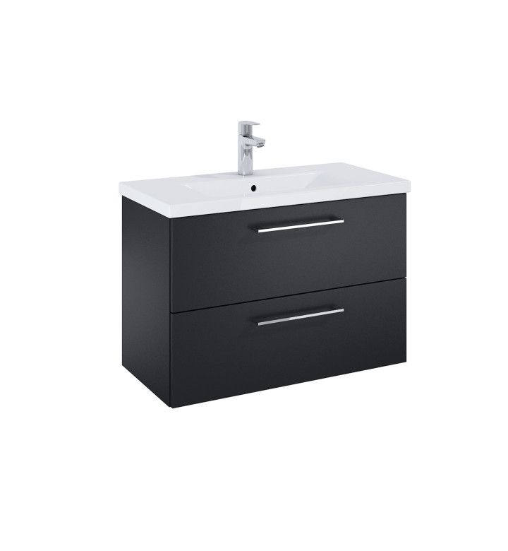 ROCA Шкаф Unik Roma Plus Compact, 815 x 395 с 2 чекмеджета и умивалник, черен мат