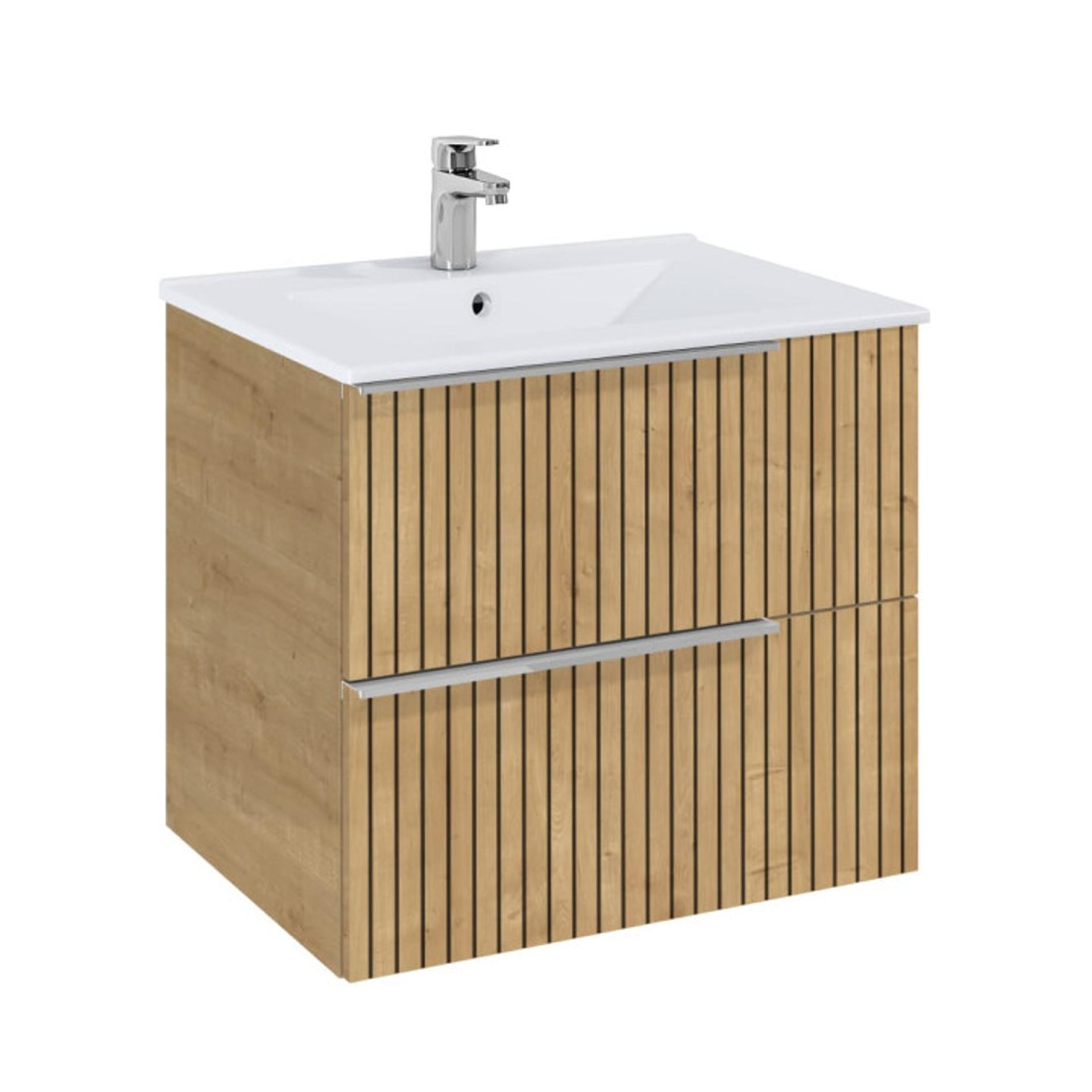 ROCA Шкаф 600 mm, Elegant plus light oak structure с 2 чекмеджета и умивалник