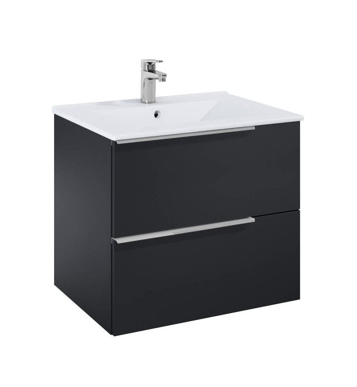 ROCA Шкаф 600 mm, Elegant plus matt black с 2 чекмеджета и умивалник